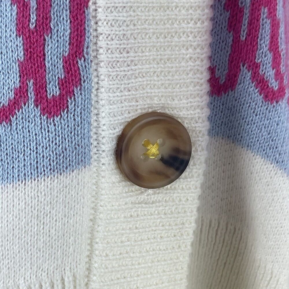 Kerri‎ Rosenthal Liv Cardi Love Actually Sweater Cardigan Oatmilk Women Size L - Picture 5 of 16
